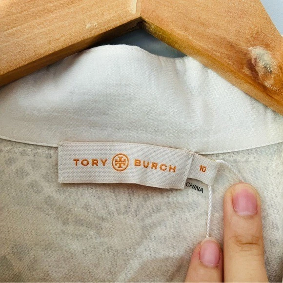 Nuovo Tory Burch raro mini abito Carlotta in pizzo con rifiniture ricamate taglia 10