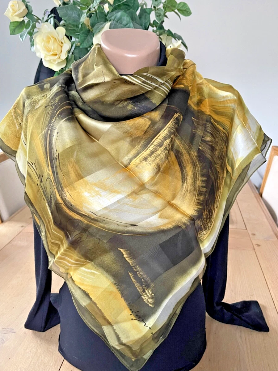 Foulard Carré Byron En Soie – Rouge – Vintage – Petites Imperfections