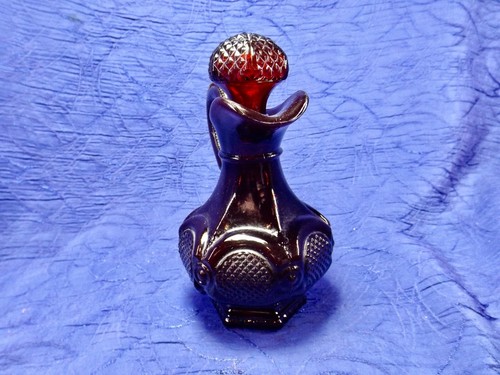 AVON Cape Cod Ruby Red Decanter Glass Stopper Pitcher Cruet 5.5" - Picture 3 of 4