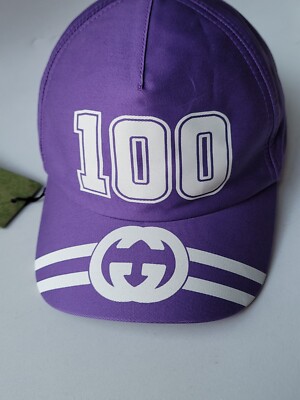 レア！美品♪GUCCI×adidas コラボ ベレー帽　紫　パープル　S　57 Gucci Purple Hat Baseball Cap size M 58cm Unisex White Logo 100th