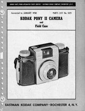 Original Kodak Parts List for Pony II - No. 5521