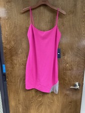 Women NWT “City Vibe hot pink short rhinestone gown . Size 13/14