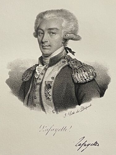 Lafayette Révolution française 1789 Guerre indépendance États-Unis Signature - Photo 1 sur 4