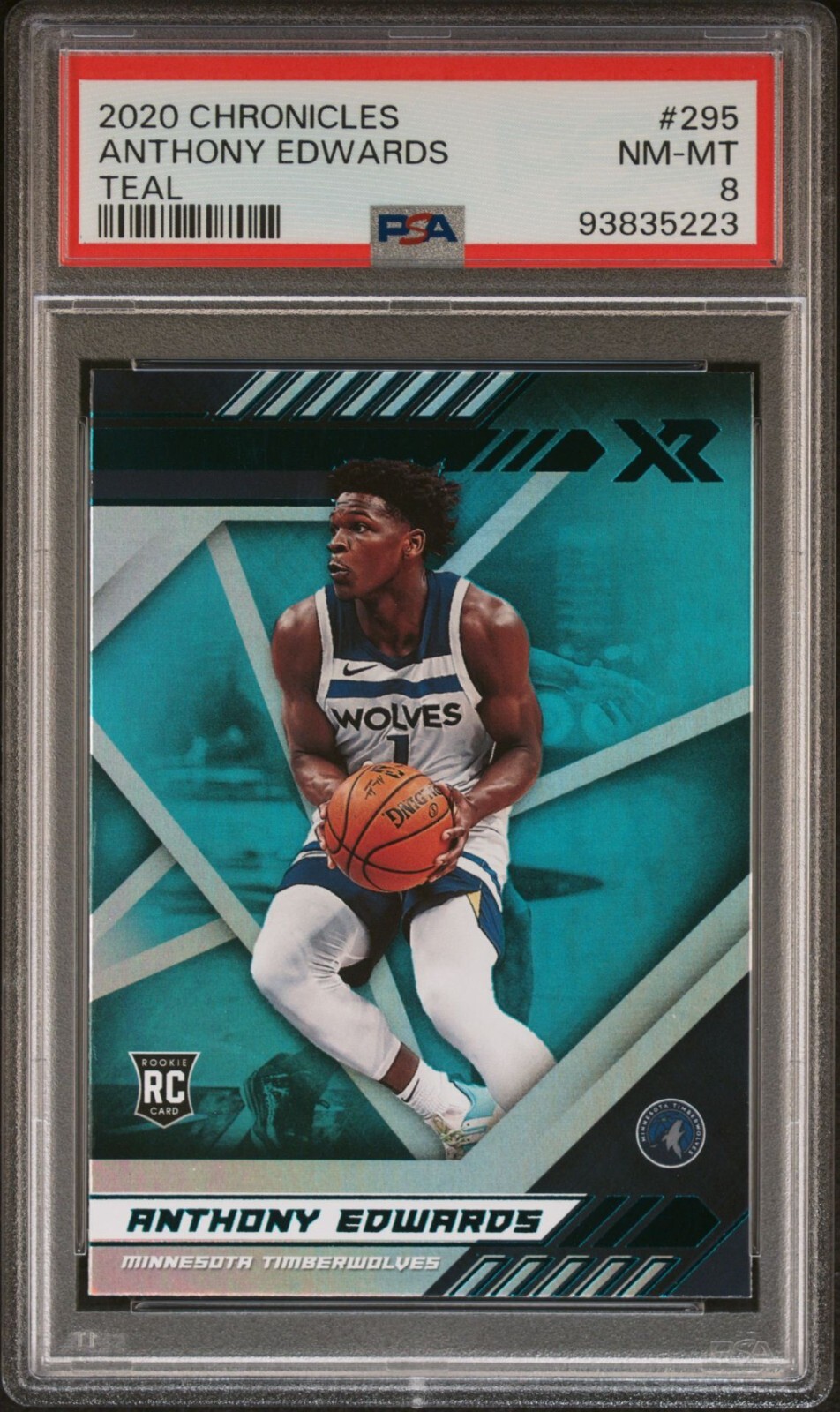 Anthony Edwards #295 2020 Chronicles XR Teal RC PSA 8 Minnesota Timberwolves