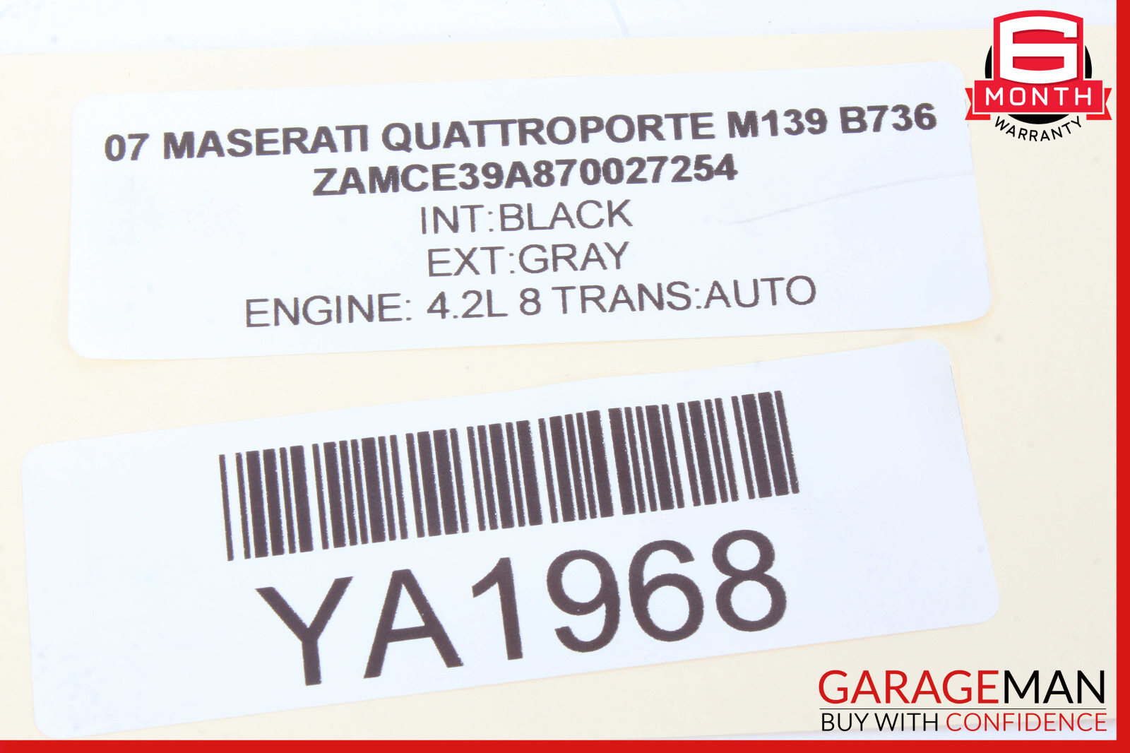 03-18 Maserati Quattroporte M139 Right Side Sun Visor Shade Suede OEM
