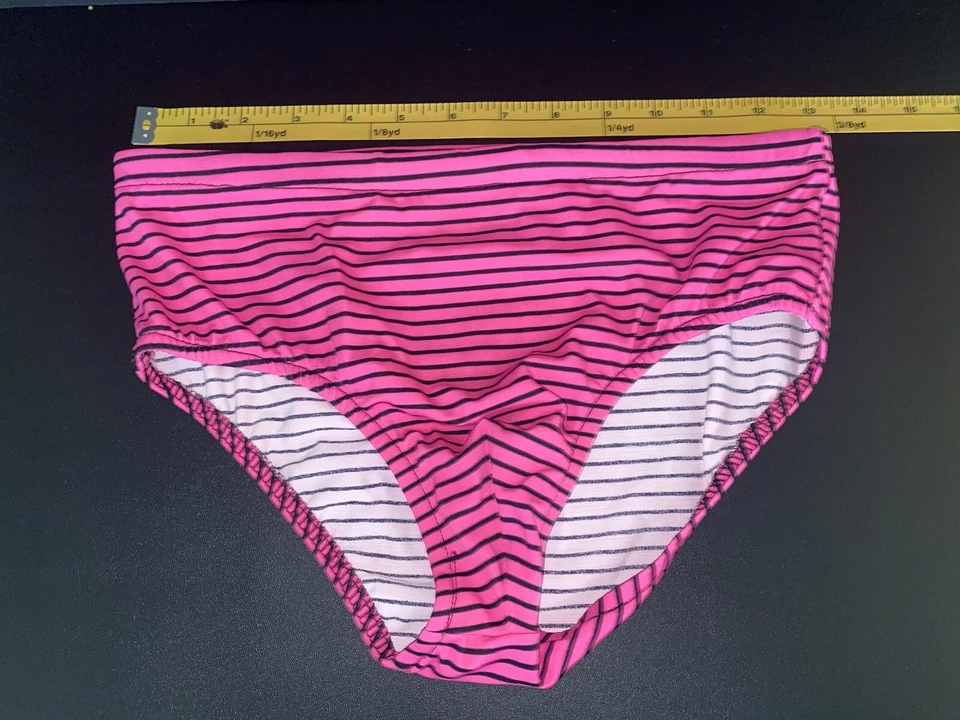 Calzoncillo de natación vintage masculino Power neón rosa intenso a rayas talla pequeña Foto 3 de 4