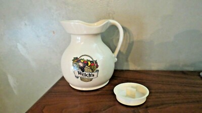 Welch's Cream Pottery Pitcher with Lid made by McCoy