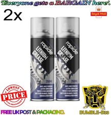 2 x Lithium Grease Spray Rapide White Multi Purpose Protects & Lubricates 250ml