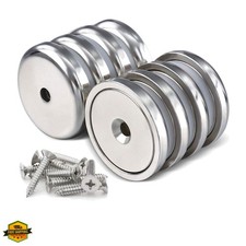 Strong Neodymium Rare Earth Magnets, 100LBS-8 Pack Heavy Duty Cup Magnet wi...