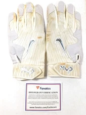 2020 Dominic Smith New York Mets White/Gray Nike MVP Player-Used Batting Gloves