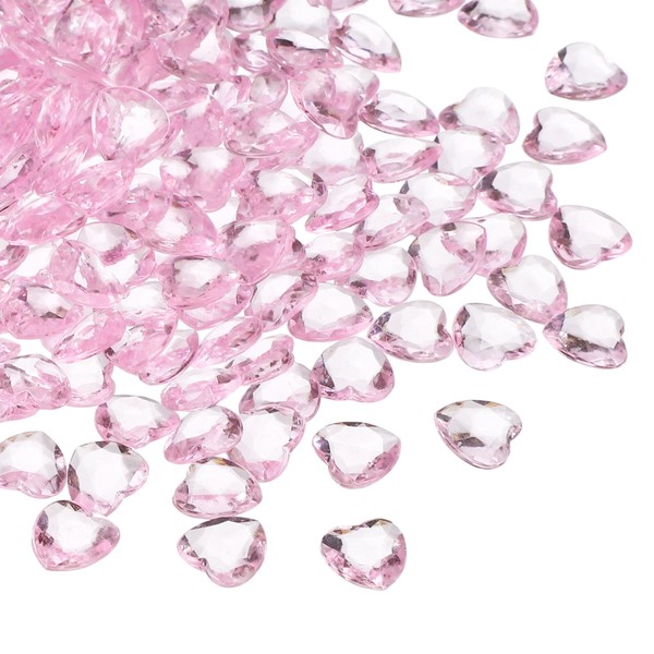 1000Stk Acryl Herz Steine HerzföRmige Deko Vase FüLler Deko Pink-image