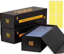 Trading Card Storage Box 3 PACK - Magnetic Lid Fits 800 Cards, 200 Toploader