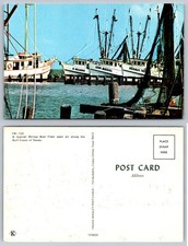 Vintage Shrimp Boat Fleet Postcard - Gulf Coast of Texas - Frank Whaley