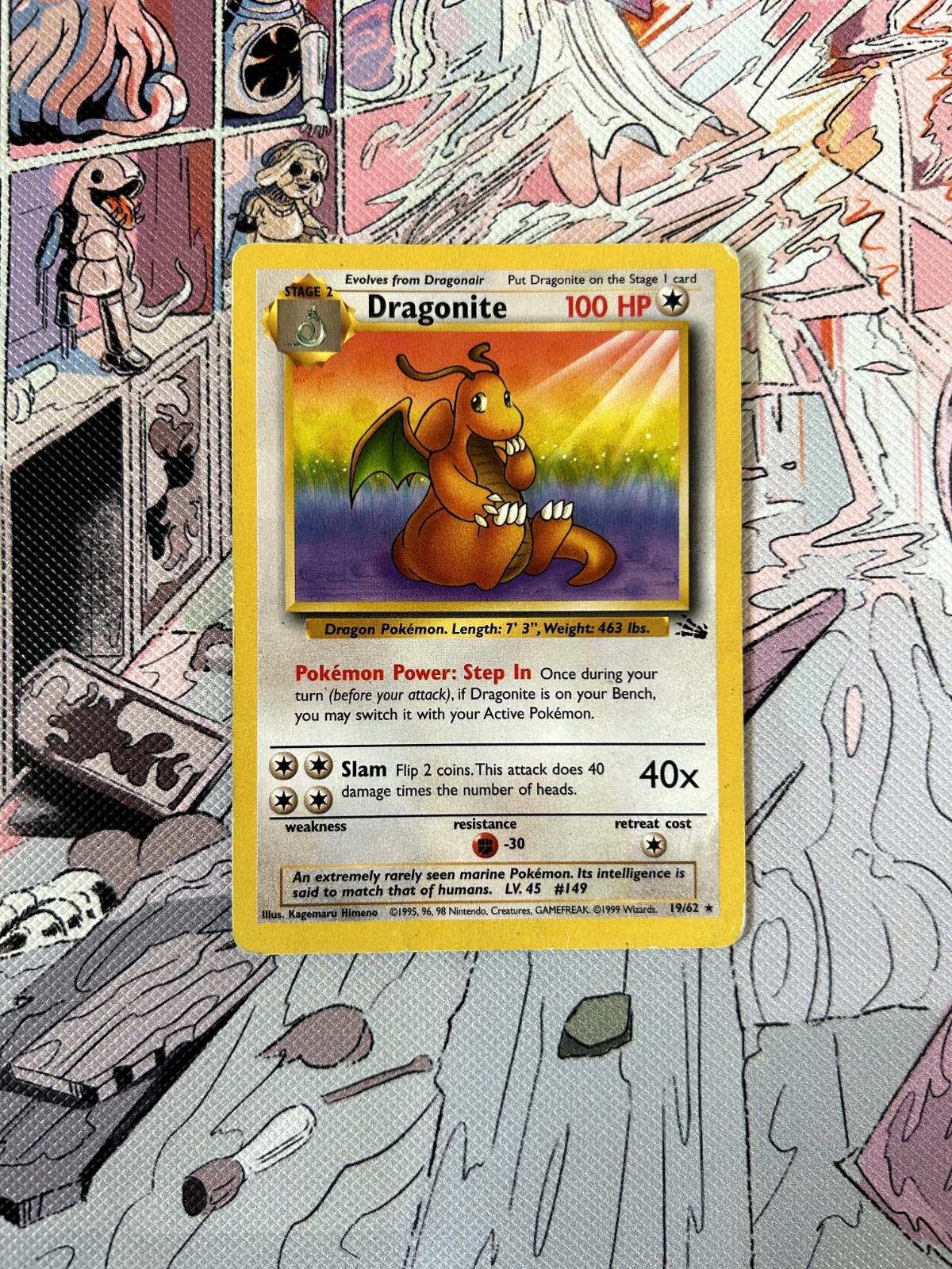 Dragonite 19/62 Fossil | Near Mint | Vintage Pokemon Card | 1999