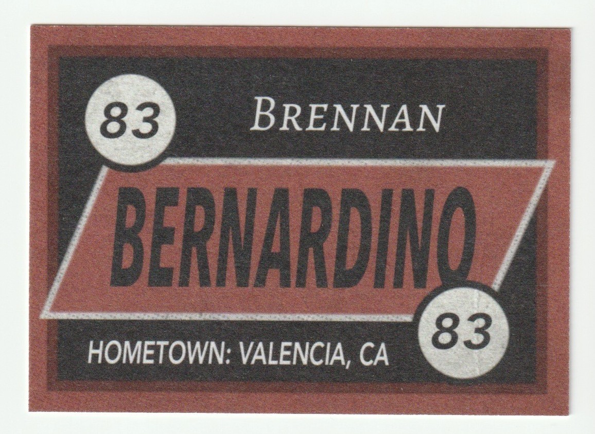 Brennan Bernardino Custom / Novelty Baseball Card Boston Red Sox