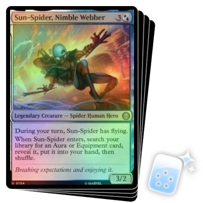 FOIL SUN-SPIDER, NIMBLE WEBBER X4 Marvel's Spider-man SPM Magic MTG MINT CARD