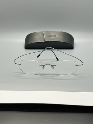 Silhouette Eyeglasses 7395 40 6054 Titan Blue Rimless Frame Austria