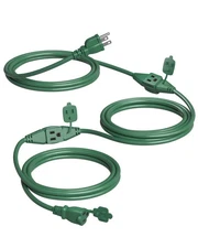 25 FT Outdoor Extension Cord with Multiple Outlets, 3 Outlet Multi Plug Power...