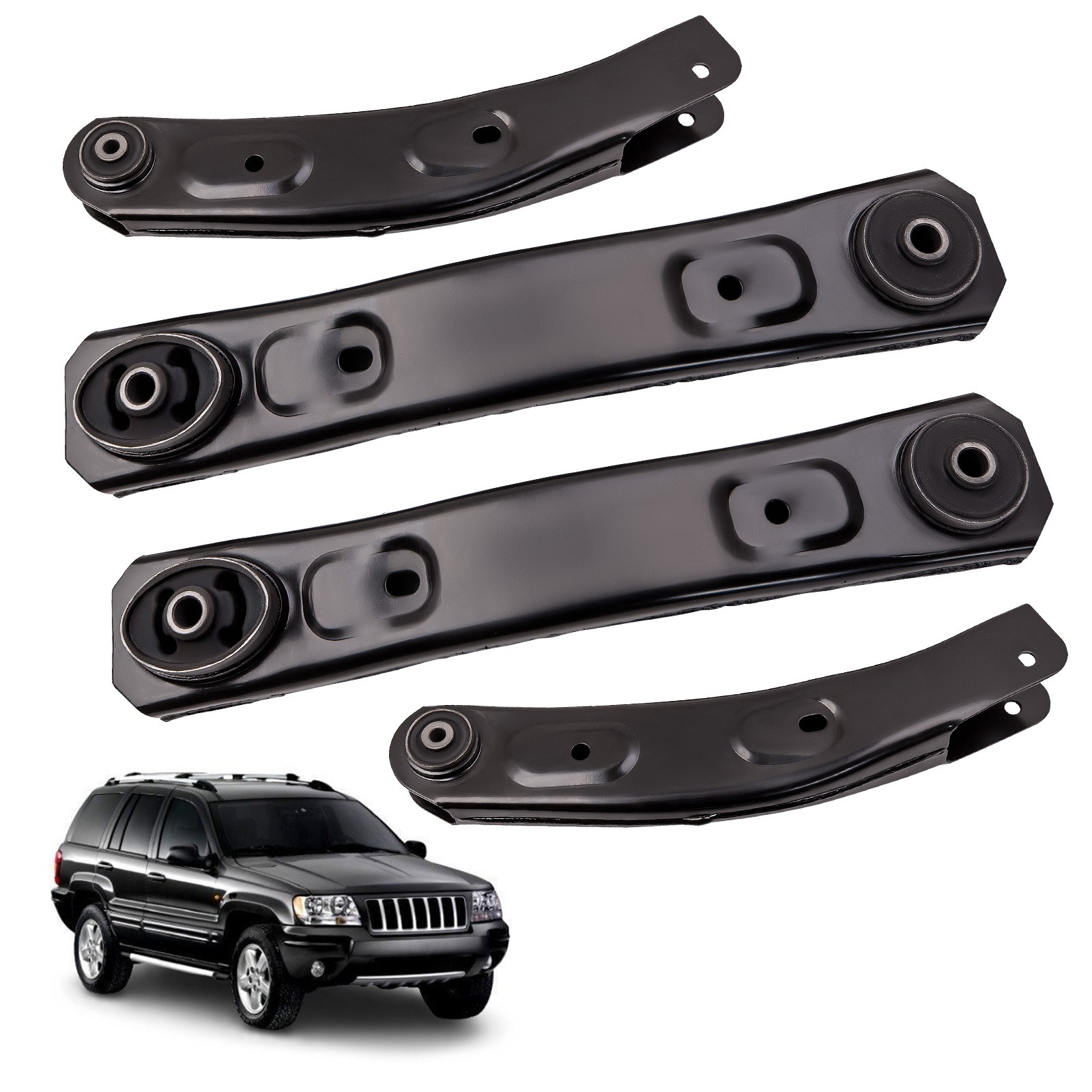 4pc Front Upper Lower Control Arms for Jeep Grand Cherokee 52088208AE 52088217AB