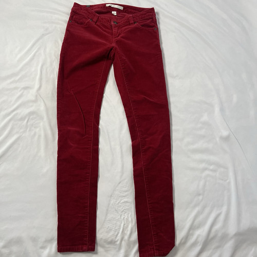 Lauren Conrad Damen Cordhose rot Skinny Samtgefühl - Größe 2 - Bild 1 von 7