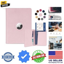 Airtag Passport Holder for Women Men Travel, Real Leather Passport Wallet, Ha...
