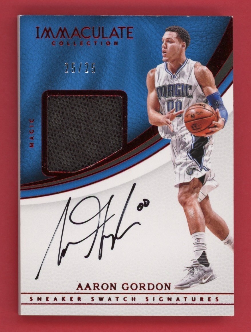 2016-17 Panini Immaculate Sneaker Swatches Aaron Gordon Shoe Patch Auto /25