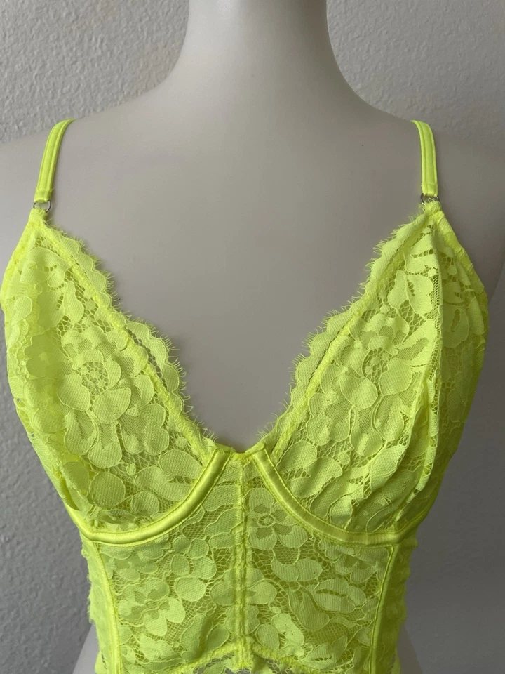 Sujetador Cosabella Mujer Talla 36C Bustier Floral Encaje Semi Transparente Amarillo Lencería Italia Foto 2 de 4
