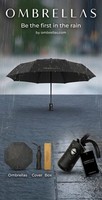 Ombrellas Automatic Windproof Water Repellent Compact/Folding Umbrella Black SET