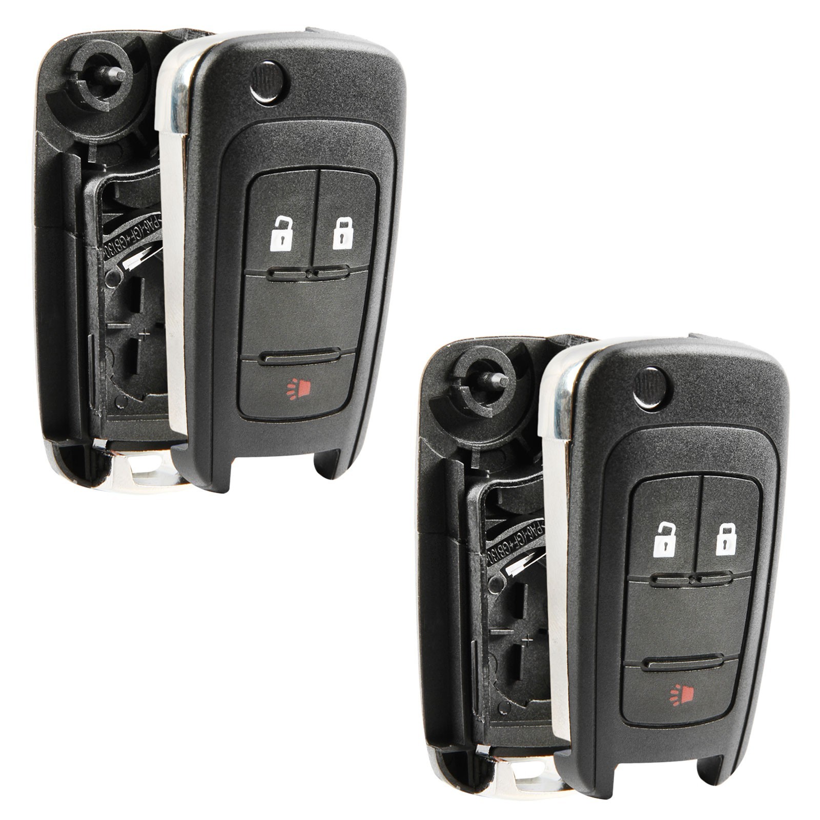 2x Remote Flip Key 3btn Fob Shell Replacement for Chevrolet GMC (OHT01060512)