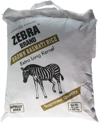 Naturally Aromatic Zebra Brown Basmati Rice Extra Long 10 Pound (Pack of 1)