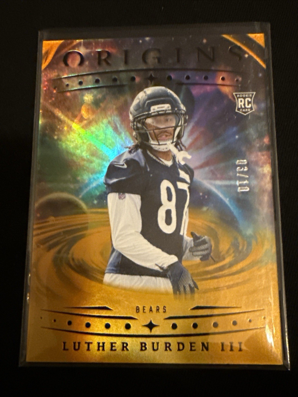 Panini 2025 Origins Luther Burden III Rookie #147 Chicago Bears NFL Card Gold/10