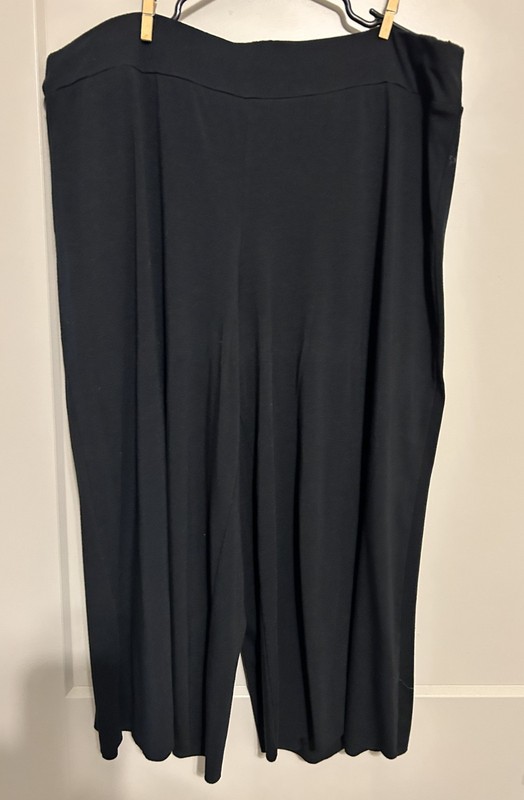Mossimo Stretch Gaucho Pants Black Wide Leg Cropped Elastic Pull On 1X