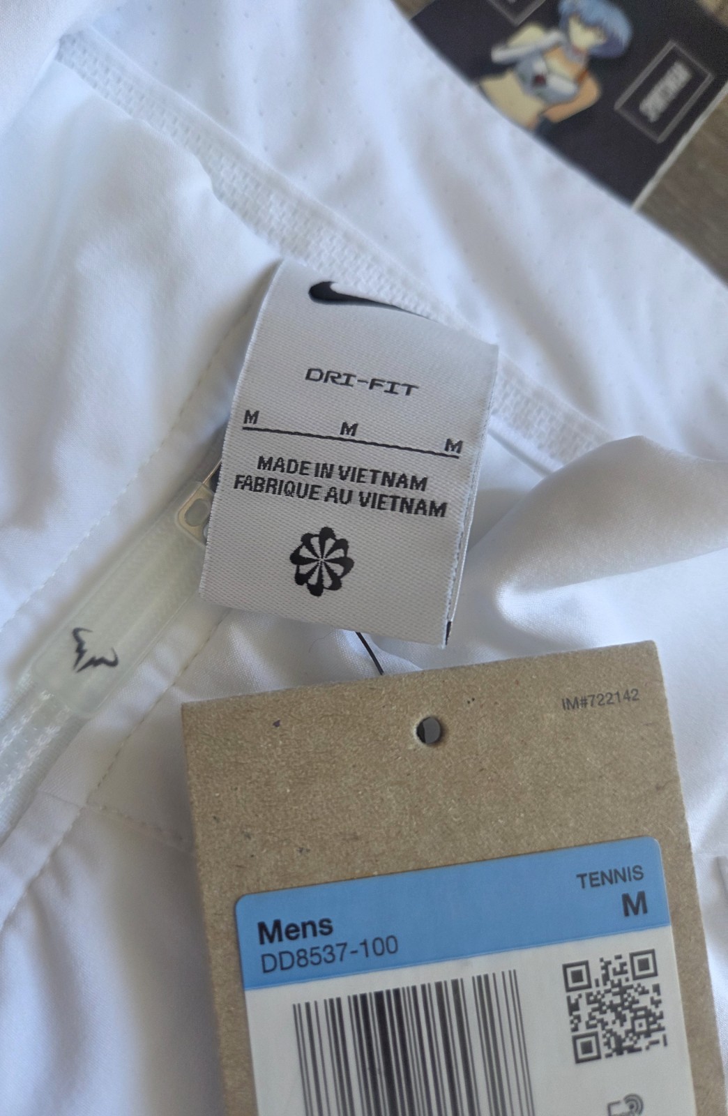 SACAI X NIKE Giacca tennis Nike Court Dri Fit Rafa Nadal bianca taglia media nuova con etichette DD8537 100