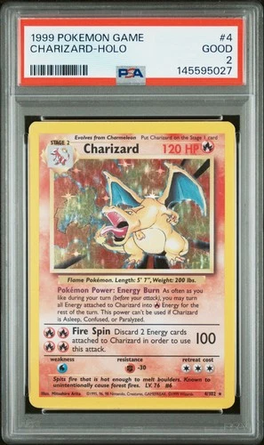 1999 POKEMON GAME #4 CHARIZARD-HOLO PSA 2