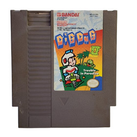 Dig Dug II 2 Trouble in Paradise (Nintendo NES) Cartridge & NES Case Authentic