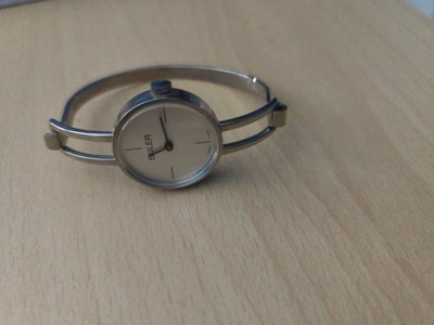 seltene Vintage-Damenuhr von Buler Swiss Made 2 Steine Stainless Steel