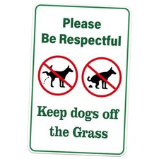 No Dog Poop Signs for Yard - 8" x 12" Double Side No Pee or Poop Dog Style 2