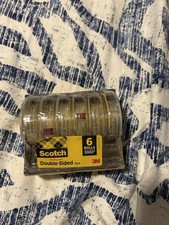 Scotch Double Sided Tape 0.5 in. x 500 in. 6 Rolls Adhesive with Dispenser New