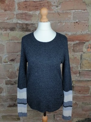 Deane & White Charcoal Grey Crew Neck Cashmere Sweater - S (34 inch chest)