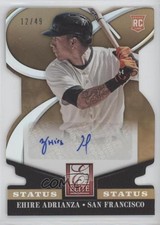 2014 Donruss Elite Signatures Status Gold Die-Cut 12/49 Ehire Adrianza Auto 0b0