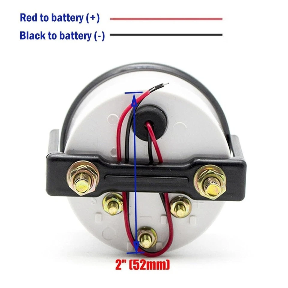 52MM 12V Fuel Gauge Meter White Face Compatible with For 240 33 Ohm Sender - Image 3 of 4