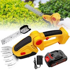 Akku Heckenschere 2 IN 1 Strauchschere Gartenschere Grasschere Rasenschere DE