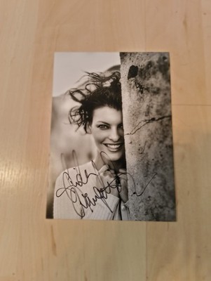 LINDA EVANGELISTA Signed Signiert SUPER MODEL Fotoabzug mit Autogramm 