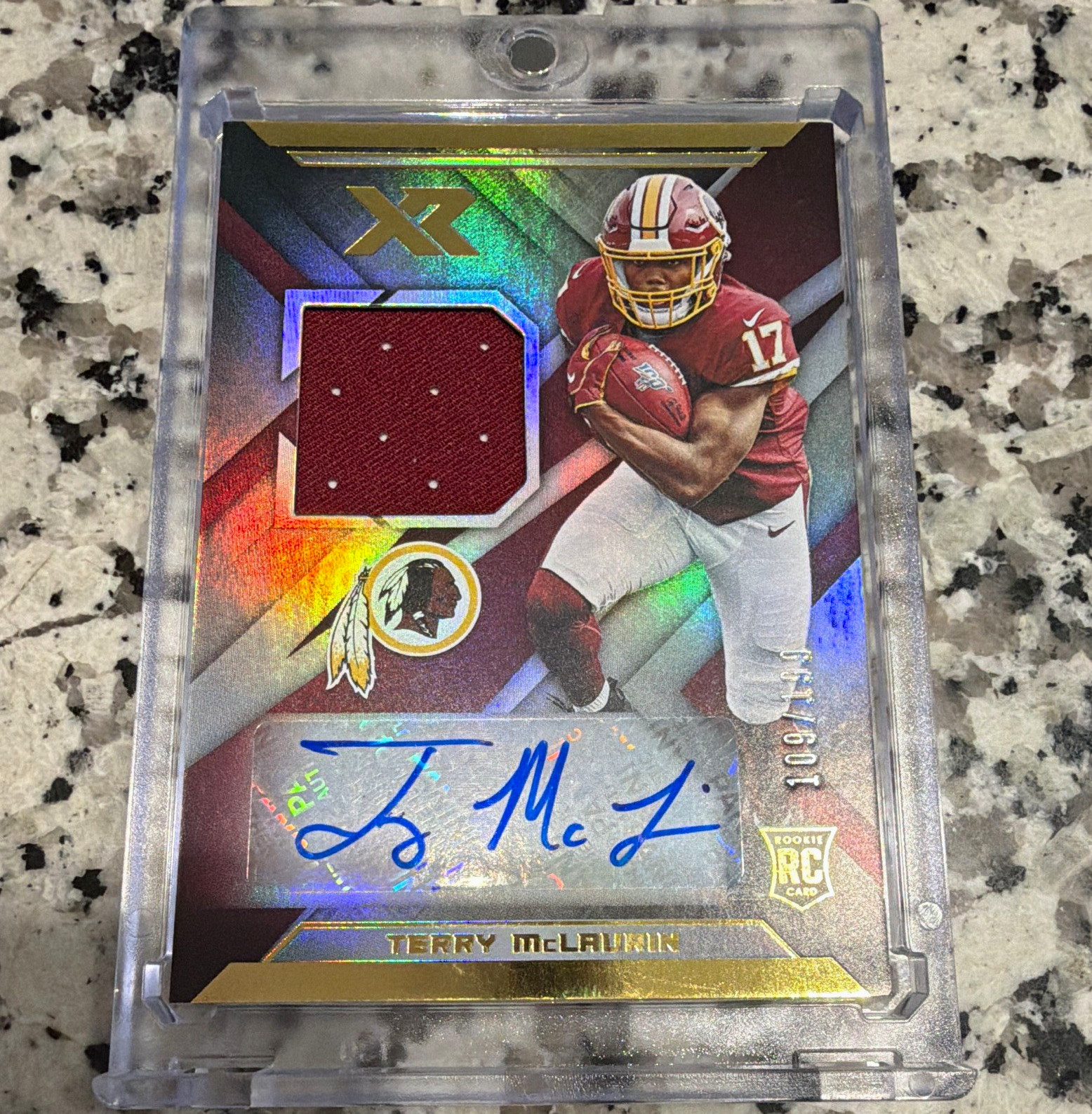 Terry McLaurin Panini XR Rookie Swatch Autographs #RSA30 Base