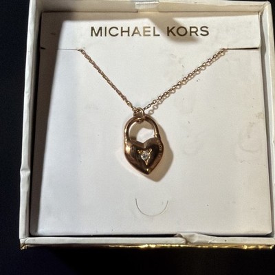 Michael Kors Heart New Rose Gold Necklace New NWT NIB