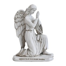 Praying Angel Garden Figurine   Outdoor Kneeling Angel Wings Statue Religious...