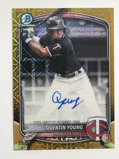 2025 Bowman Chrome Quentin Young 36/50 Gold Mojo Refractor Auto #BMA-QY (Twins)
