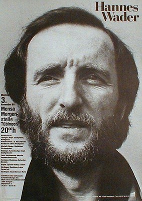 HANNES WADER Konzertplakat von 1980