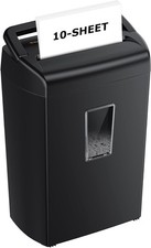 Bonsaii 10-Sheet Cross Cut Paper Shredder, 5.5 Gal 1 0 Sheet Crosscut, Black 