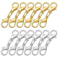 Gold Silver Lobster Claw Clasps  Jump Rings Set, Double Gold,